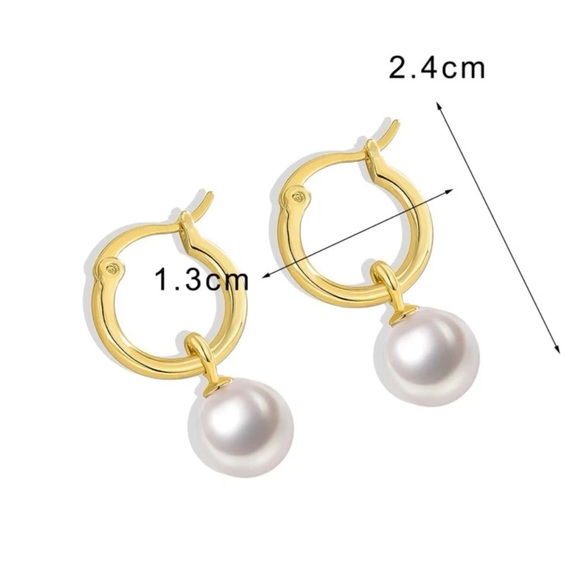 Faux Pearl Drop Earrings - Picture 2 of 9